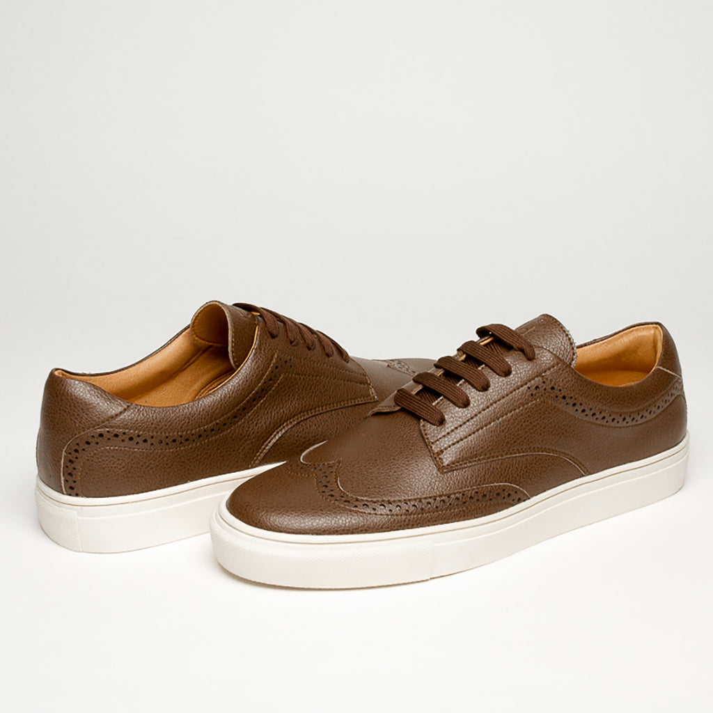 LUXURY BROWN VEGAN KRYPTON SNEAKERS - HIKIS