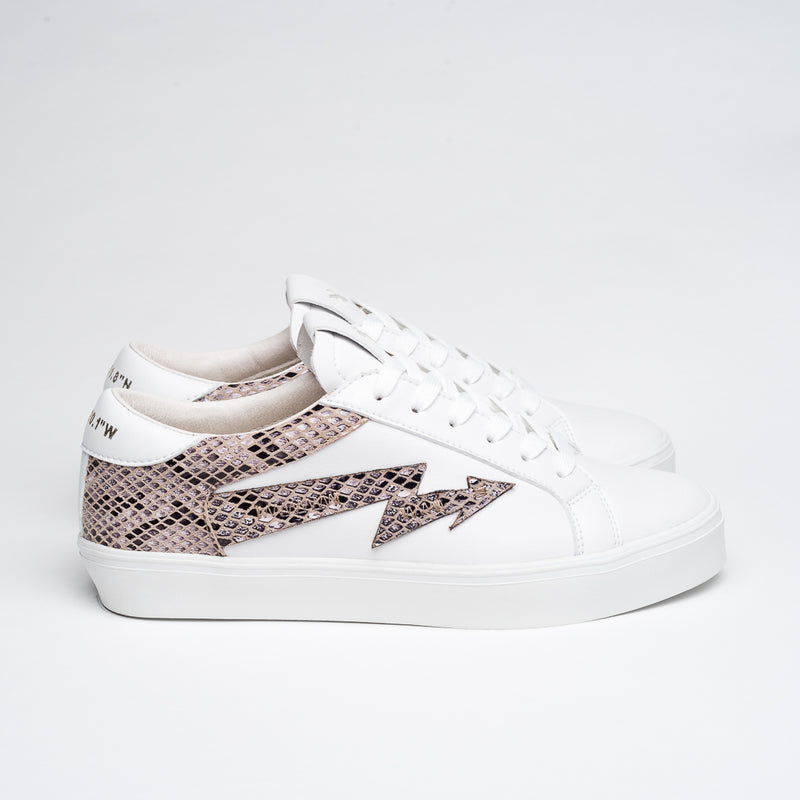 WHITE & ANIMAL PRINT FOXY SNEAKERS - HIKIS
