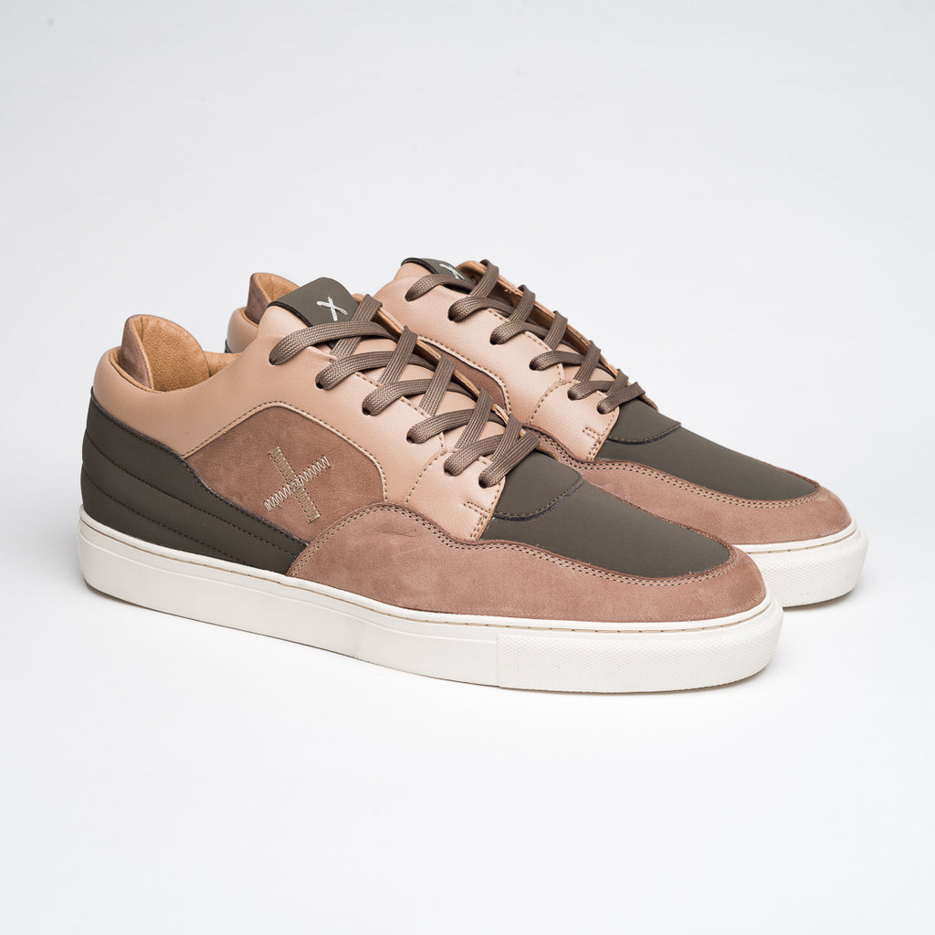 BEIGE & MILITARY  BUNKERS SNEAKERS - HIKIS
