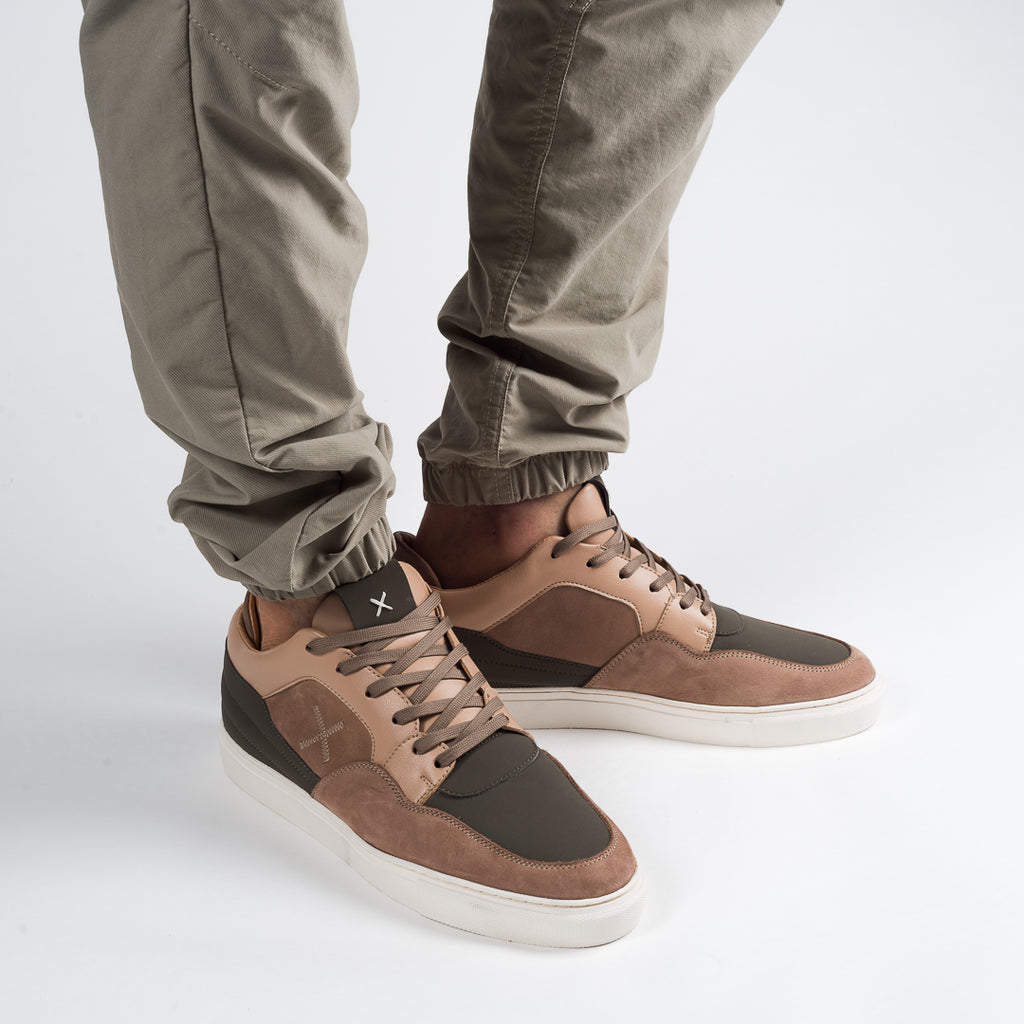 BEIGE & MILITARY  BUNKERS SNEAKERS - HIKIS
